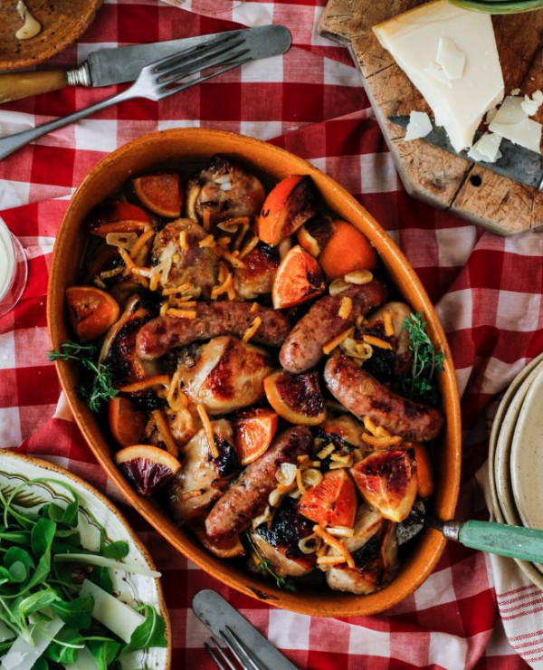 Italian Chicken & Sausage Tray Bake | Toast